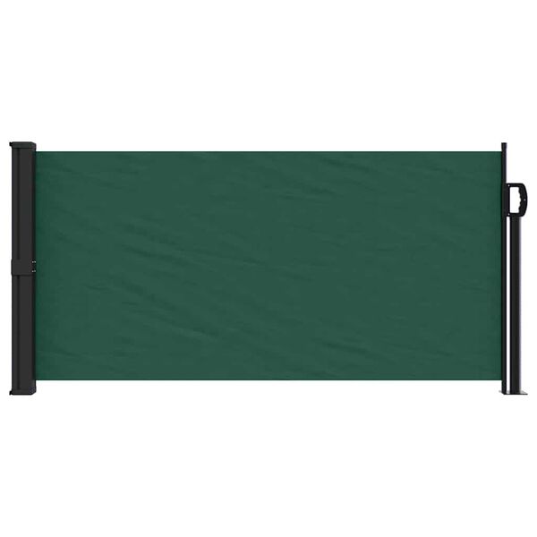 vidaXL Retractable Side Awning Dark Green 100x300 cm