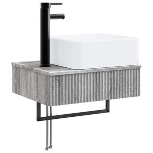 vidaXL Wall-Mounted Wash Basin Grey Sonoma 50 x 41 x 39 cm