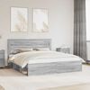 vidaXL Bed Frame Grey Sonoma 180 x 200 cm Solid Pine Wood