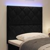 vidaXL LED Headboard with Headboard Black 90 cm Faux Leather