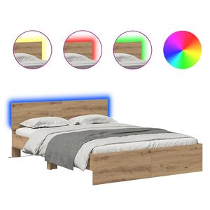 vidaXL Bed Frame Artisan Oak 160 x 200 cm Engineered Wood