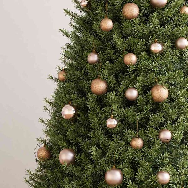 vidaXL 60 Piece Christmas Ball Set with Peak and 150 LEDs Rose Gold