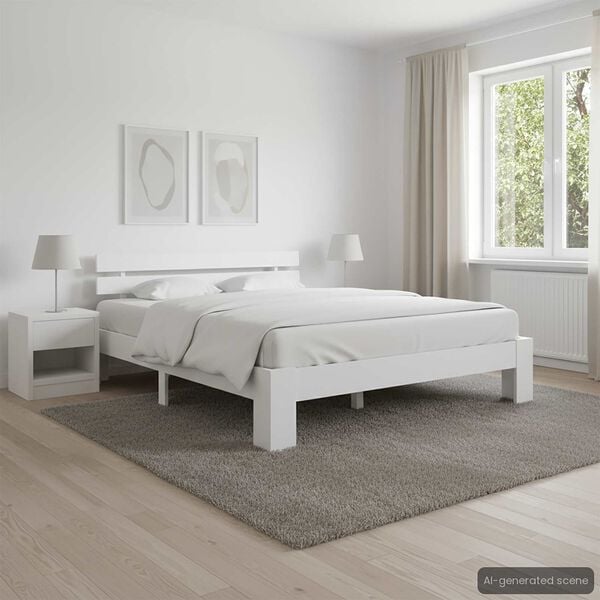vidaXL Bed Frame without Mattress White 160x200cm Solid Wood Pine