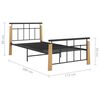 vidaXL Bed Frame without Mattress Metal and Solid Oak Wood 100x200 cm