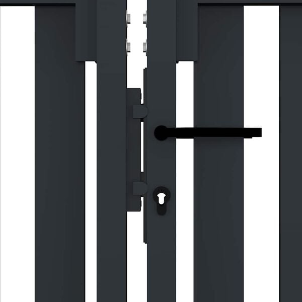 vidaXL Double Door Fence Gate Steel 300x125 cm Anthracite
