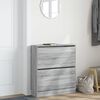vidaXL Shoe Cabinet Grey Sonoma 80x21x87.5 cm Engineered Wood