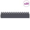 vidaXL Lawn Edgings 20 pcs Anthracite 103 x 0.05 x 22 cm Steel