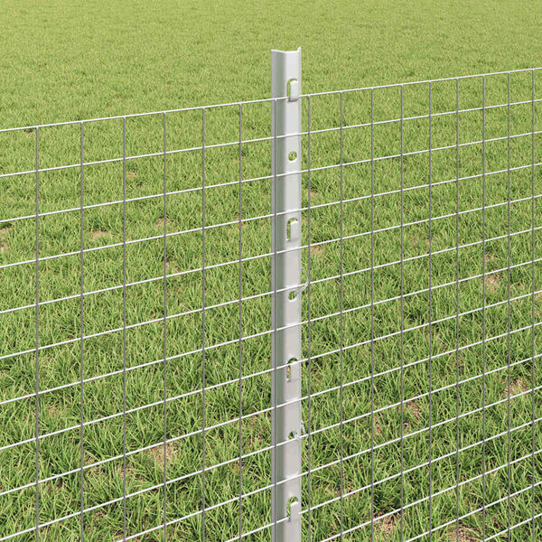 vidaXL Fence with Post Silver 0.6 x 25 m Steel