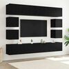 vidaXL TV Cabinet Set Wall-mounted Black Oak Engineered Wood