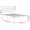 vidaXL Metal Bed Frame without Mattress with Headboard Black 75x190cm