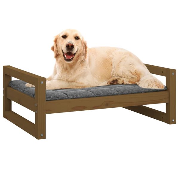 vidaXL Dog Bed Honey Brown 75.5x55.5x28 cm Solid Pine Wood