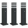 vidaXL Outdoor Floor Lamps with Sensors 3pcs Black 50 cm Aluminium