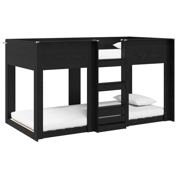 vidaXL Bunk Bed for Kids Black Oak 90 x 190 cm Engineered Wood