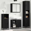 vidaXL Bathroom Furniture Set 4 pcs Black Oak Engineered Wood