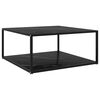 vidaXL Coffee Table | Black | Tempered glass, powder-coated steel