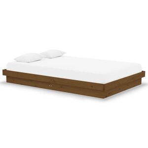 vidaXL Bed Frame without Mattress Honey Brown Solid Wood Small Double