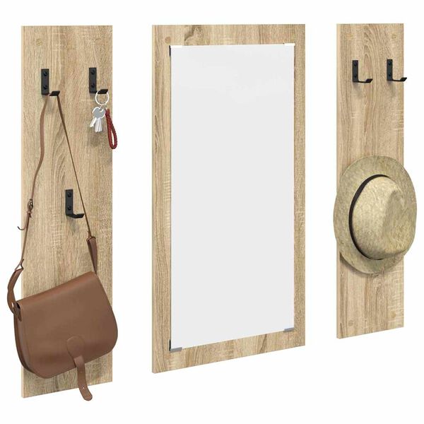 vidaXL Wall-Mounted Coat Rack Wall-mounted Sonoma oak 96 x 1.5 x 90 cm