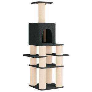vidaXL Cat Tree with Sisal Scratching Posts Dark Grey 180 cm