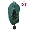 vidaXL Plant Fleece Covers with Zip 4 pcs 70 g/m&sup2; 1.55x1.55 m