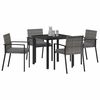vidaXL Garden Dining Set 5 pcs Grey Powder-Coated Steel