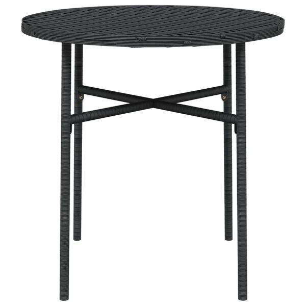 vidaXL Tea Table Black 45 cm Poly Rattan