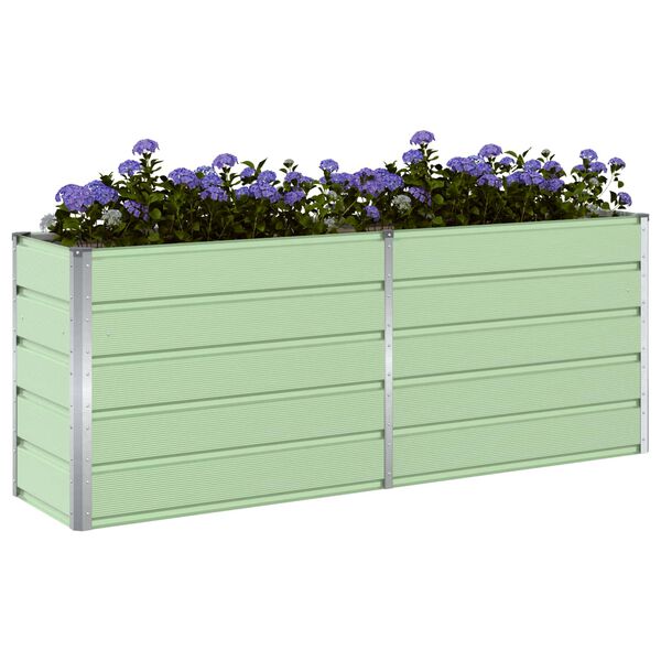 vidaXL Planter Pastel Green 195 x 50 x 77 cm Galvanised Steel