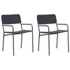 vidaXL Garden Chairs 2 pcs Anthracite Steel