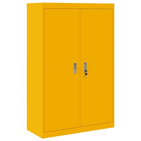 vidaXL Storage Cabinet 2 pcs Mustard Yellow 90 x 40 x 140 cm Steel