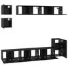 vidaXL TV Cabinet Set Wall-mounted 8 pcs Black Oak Engineered Wood
