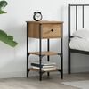 vidaXL Bedside Cabinet Brown 33.5 x 36 x 70 cm Solid Reclaim Wood