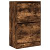 vidaXL Shoe Cabinet Smoked Oak 60x34x96.5 cm Engineered Wood