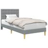 vidaXL Bed Frame with Headboard Light Grey 90 x 190 cm Fabric