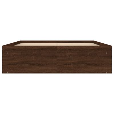 vidaXL Bed Frame Brown Oak 135x190 cm Double
