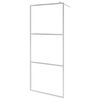 vidaXL Walk-in Shower Wall with Half Frosted ESG Glass 90x195 cm