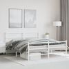 vidaXL Metal Bed Frame without Mattress with Footboard White 150x200cm