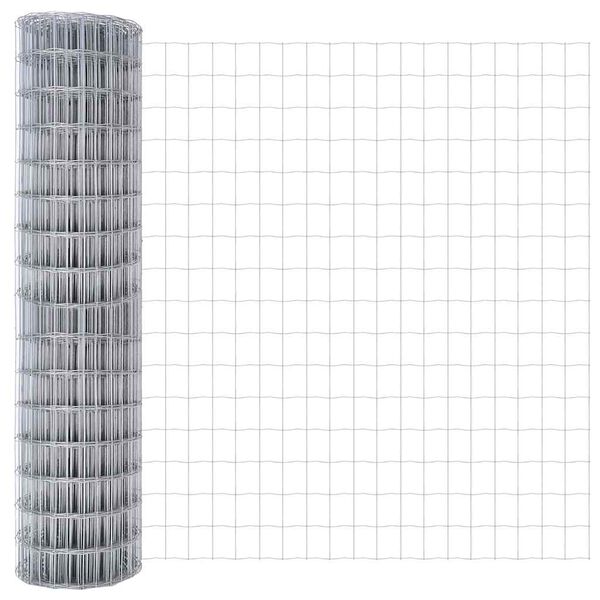 vidaXL Euro Fence Silver 1 x 25 m Hot dip galvanized iron