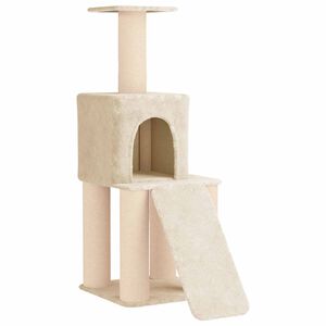 vidaXL Cat Tree with Sisal Scratching Posts Cream 146 cm