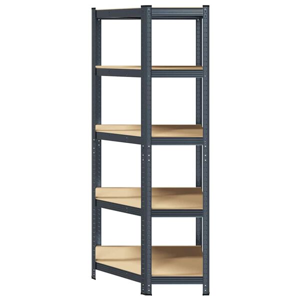 vidaXL 5-Layer Corner Shelf Anthracite Steel&Engineered Wood