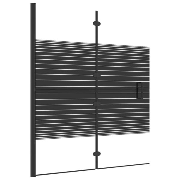 vidaXL Folding Shower Enclosure ESG 120x140 cm Black