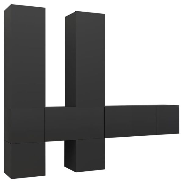 vidaXL 7 Piece TV Cabinet Set Grey Engineered Wood