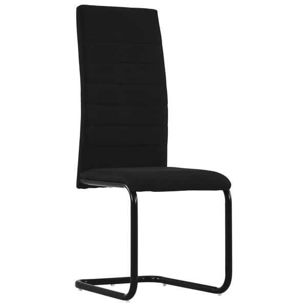 vidaXL Cantilever Dining Chairs 2 pcs Black Fabric