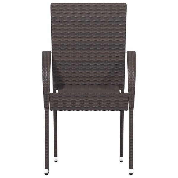 vidaXL Stackable Outdoor Chairs 2 pcs Poly Rattan Brown
