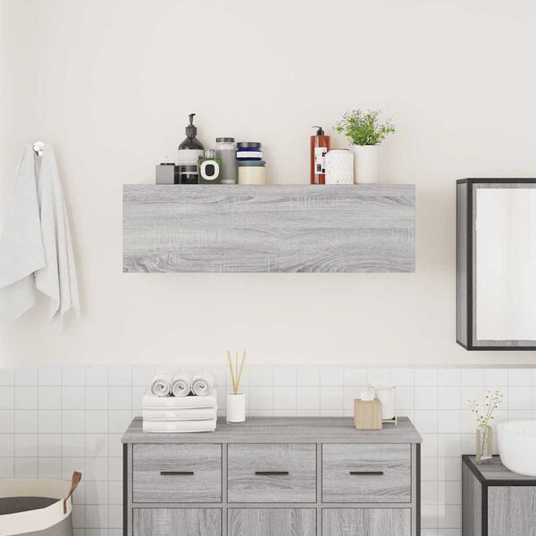 vidaXL Bathroom Wall Cabinet Grey Sonoma 100x25x30 cm Engineered Wood