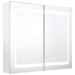 vidaXL Bathroom Mirror Cabinet Glossy White 80 x 12 x 68 cm