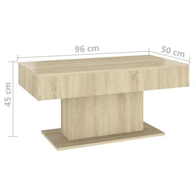 vidaXL Coffee Table Sonoma Oak 96x50x45 cm Engineered Wood