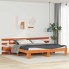 vidaXL Bed Frame with Headboard Brown 180 x 200 cm Solid Pine Wood