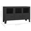 vidaXL Industrial Sideboard Black 105x35x62 cm Metal and Glass