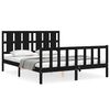 vidaXL Bed Frame without Mattress Black 160x200 cm Solid Wood Pine