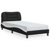 vidaXL Bed Frame with LED without Mattress "Hvar" Black and White 80x200 cm