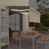 vidaXL Manual Retractable Awning with Blind&LED 3,5x2,5m Cream